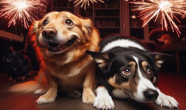 Perros con miedo por petardos